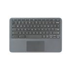 L92832-001 Black Palmrest Upper Case Keyboard and Touchpad Assembly Replacement for HP Chromebook 11A G8 EE