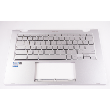 90NX02H1-R31US1 Asus Chromebook 14 C425TA Palmrest w/Keyboard Assembly Silver