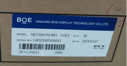 5D11L89619 13.5 Inches 2880(RGB)×1920 NE135A1M-N61 NE135A1M-NY1 500 cd/m² EDP 40Pins Lenovo LCD LED Screen Display
