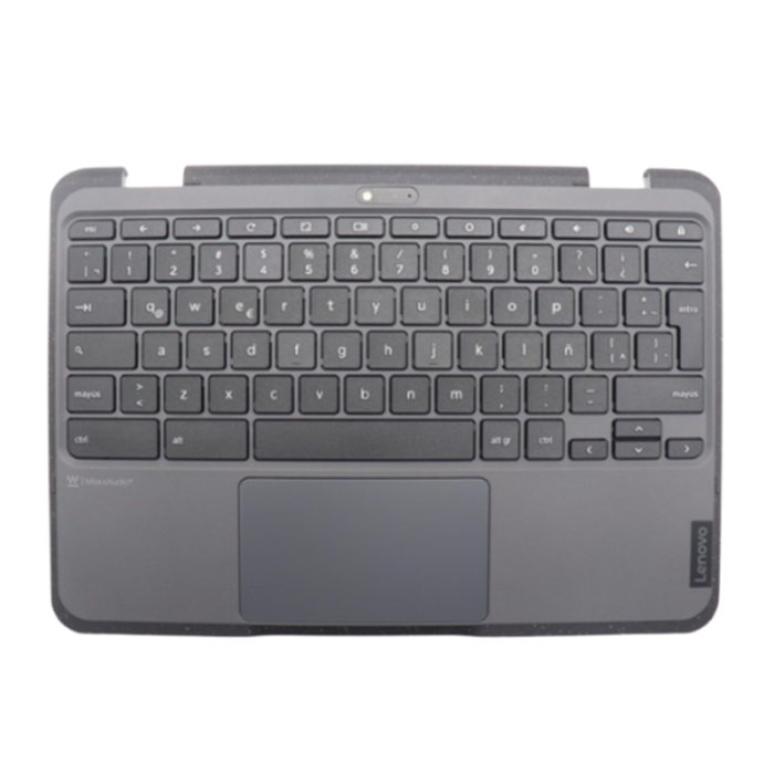 5M11Q54332 Lenovo 500e Chromebook Gen 4s Palmrest with Spanish LA Keyboard Touchpad Assembly Black - Image 1
